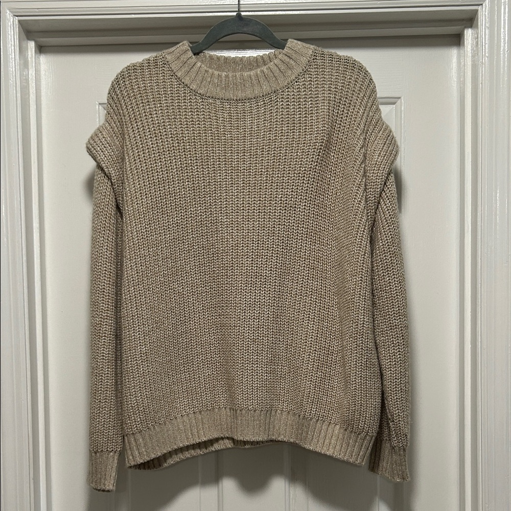 G by Giuliana Cream Knit Sweater, Large